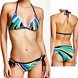 - Trina Turk Sea Stripe Gold Tassel Bikini SZ 4! NEW!
